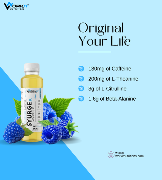 Syurge X Pre-Workout Drink, Original Flavor 150ML Pack of 12