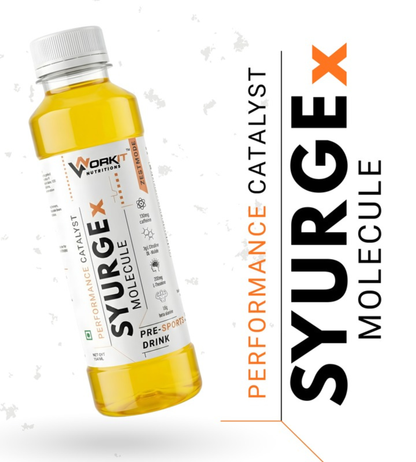 Syurge X Pre-Workout Drink, Zest Mode 150ML  Pack of 6