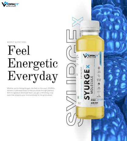 Syurge X Pre-Workout Drink, Original Flavor 150ML  Pack of 4
