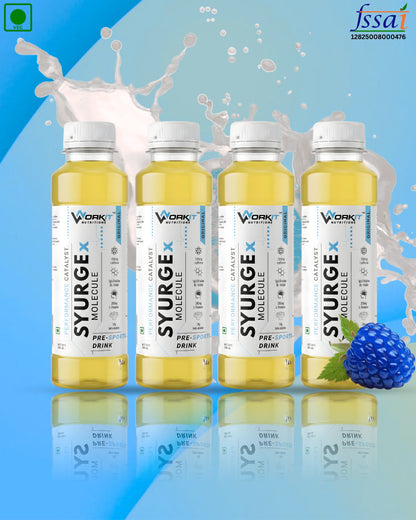 Syurge X Pre-Workout Drink, Original Flavor 150ML  Pack of 4