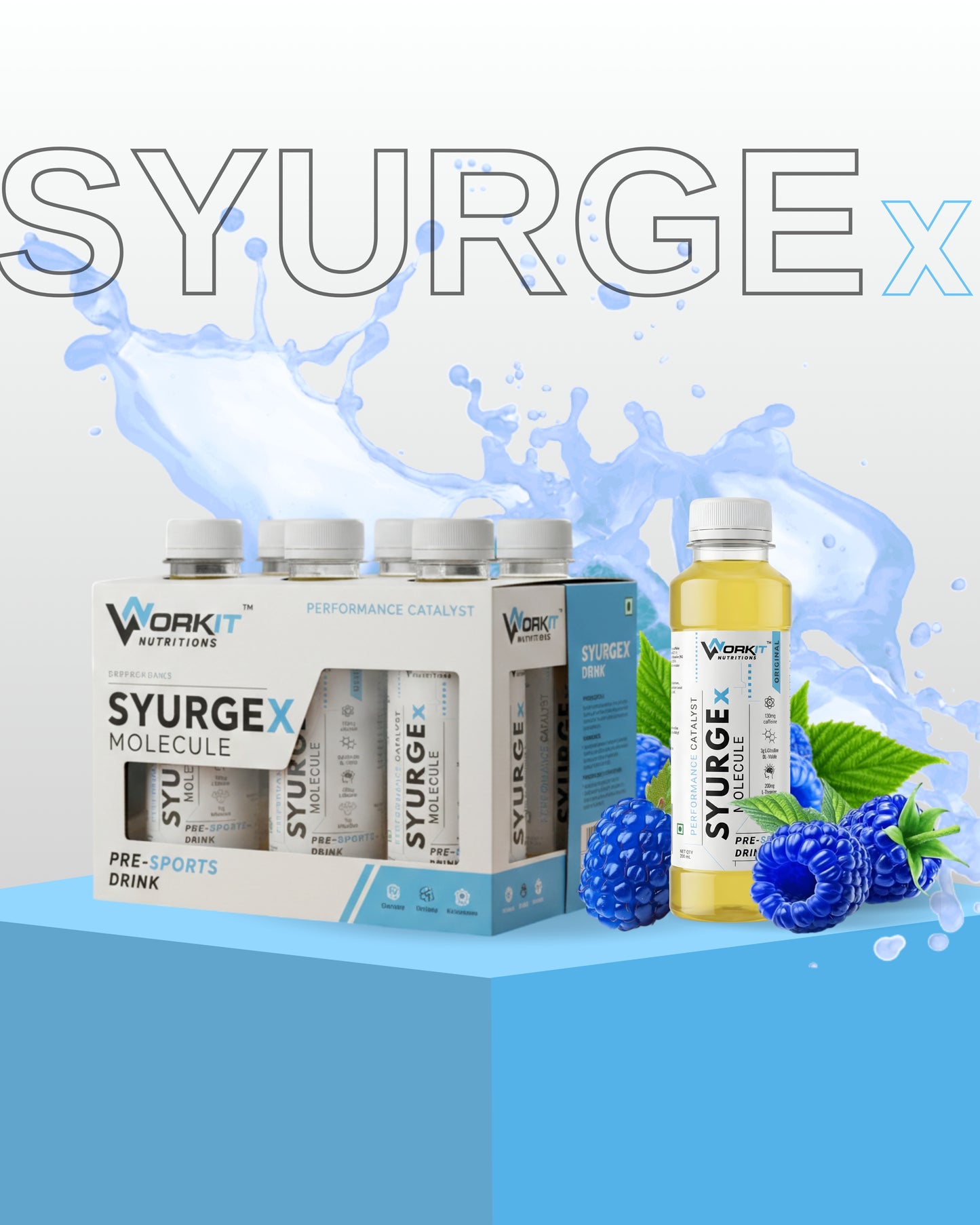 Syurge X Pre-Workout Drink, Original Flavor 150ML  Pack of 6