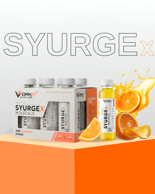 Syurge X Pre-Workout Drink, Zest Mode 150ML  Pack of 6